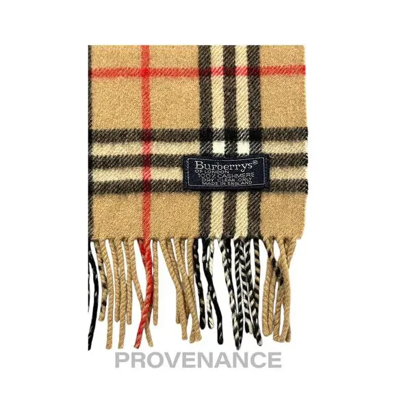 🔴 Vintage Burberrys Scarf Nova Check 100% Cashmere Camel - Picture 5 of 6